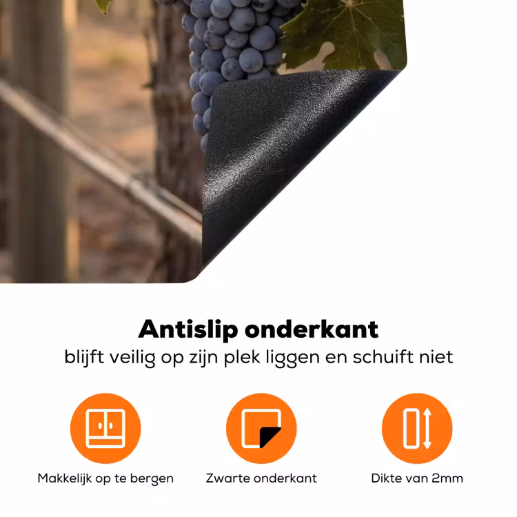 Druiven - Wijngaard - Zonlicht Inductie beschermer vinyl 3mm klein -zzzzzzz-td-onderkant