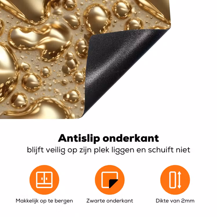 Druppels - Organisch - Goud Inductie beschermer vinyl 3mm klein 276 -zzzzzzz-td-onderkant