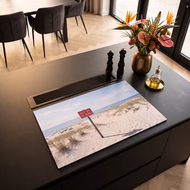 Duin - Bord - Kust - Landschap - Rood Inductie beschermer vinyl 3mm klein -sfeer5