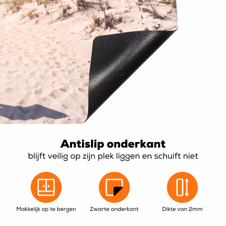 Duin - Bord - Kust - Landschap - Rood Inductie beschermer vinyl 3mm klein -zzzzzzz-td-onderkant