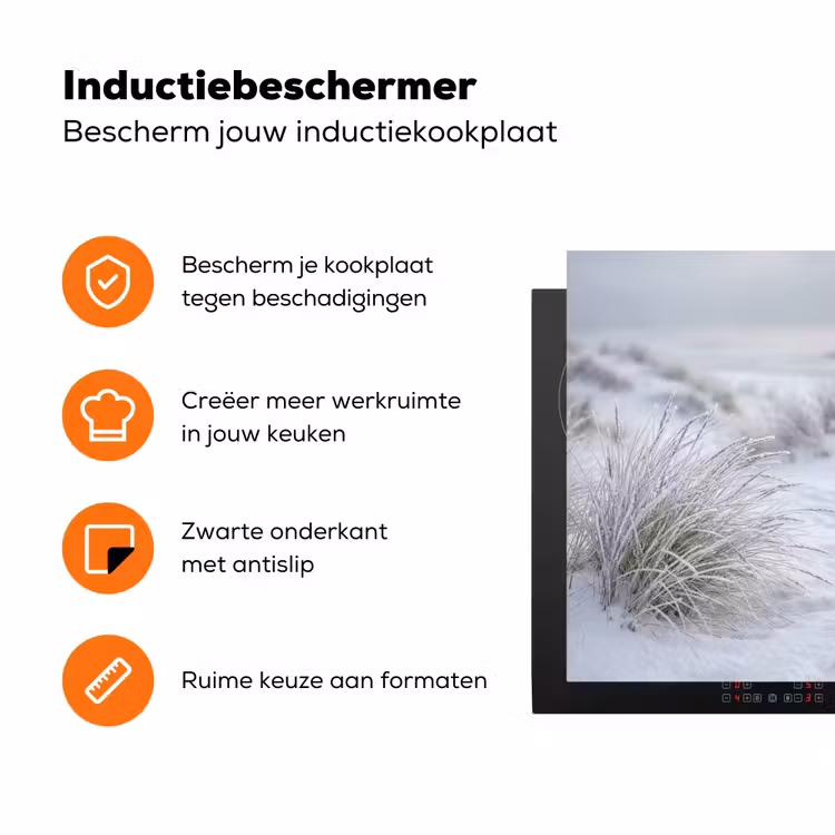 Duinen - Sneeuw - Strand - Winter - Serene Inductie beschermer vinyl 3mm klein -zzzzzzz-td-ups