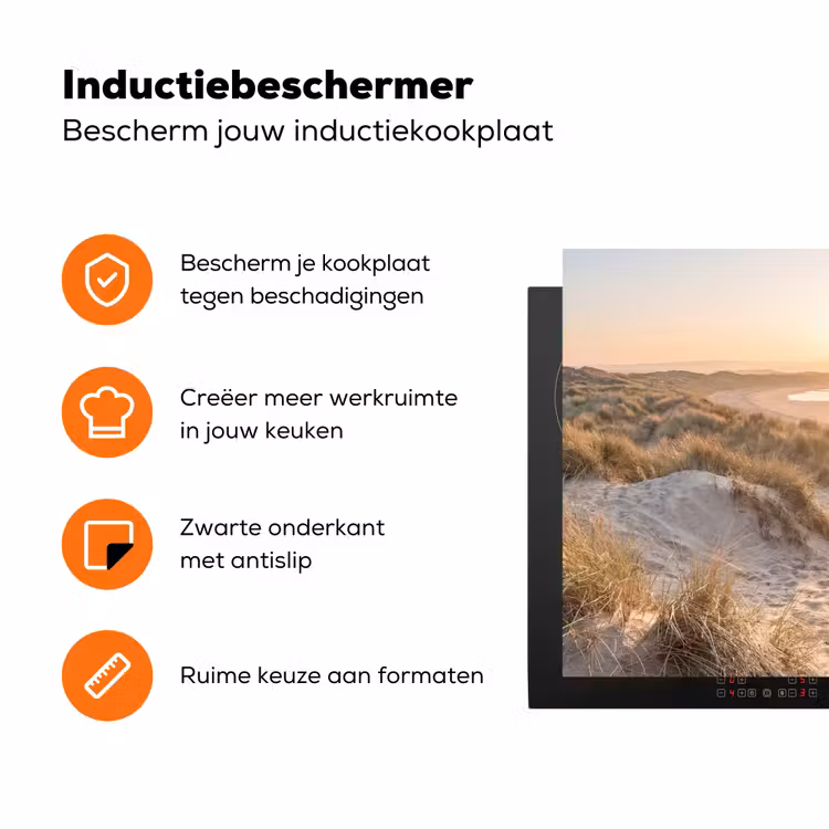 Duinen - Strand - Zee Inductie beschermer vinyl 3mm klein -zzzzzzz-td-ups