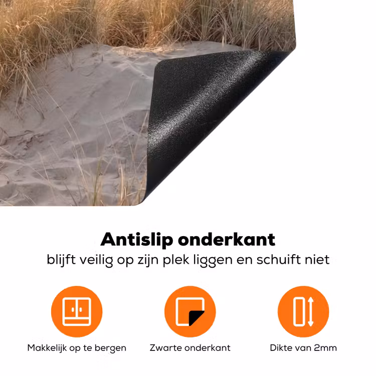 Duinen - Strand - Zee Inductie beschermer vinyl 3mm klein -zzzzzzz-td-onderkant