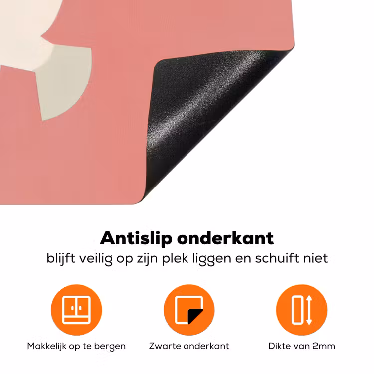 Duiven - Wit - Sierlijk Inductie beschermer vinyl 3mm klein -zzzzzzz-td-onderkant