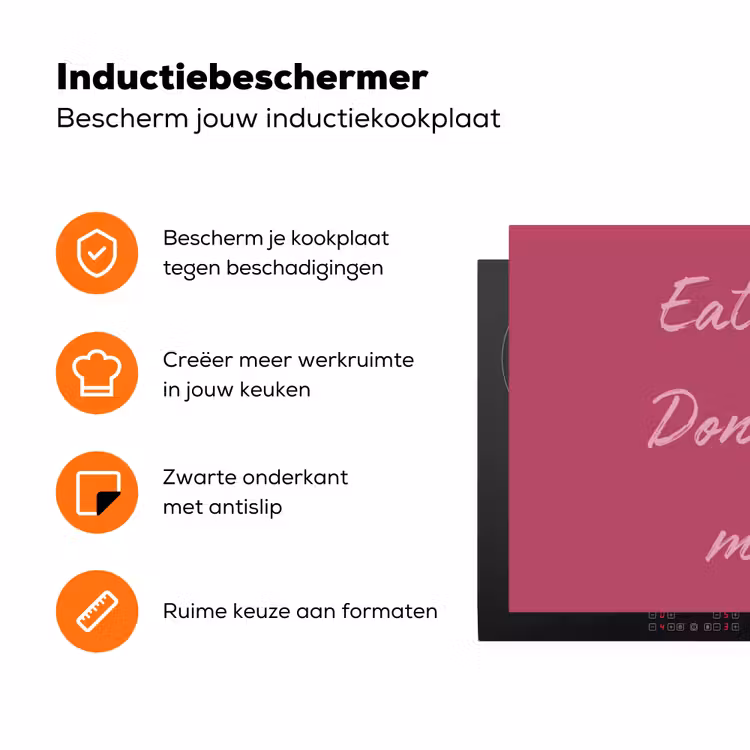 eat me out don't stress me out - Roze - Minimalistisch Inductie beschermer vinyl 3mm klein -zzzzzzz-td-ups