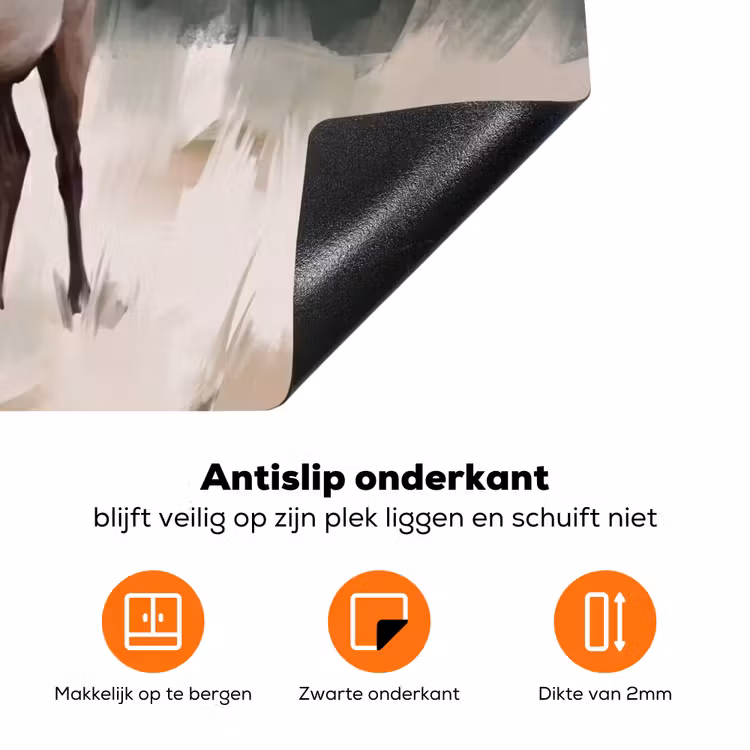 Edelhert - Gewei - Schildering - Rustiek Inductie beschermer vinyl 3mm klein -zzzzzzz-td-onderkant
