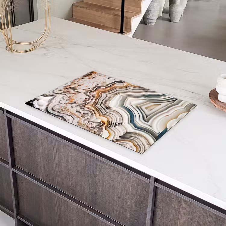Edelsteen - Marmer - Natuur - Abstract Inductie beschermer vinyl 3mm klein -sfeer8