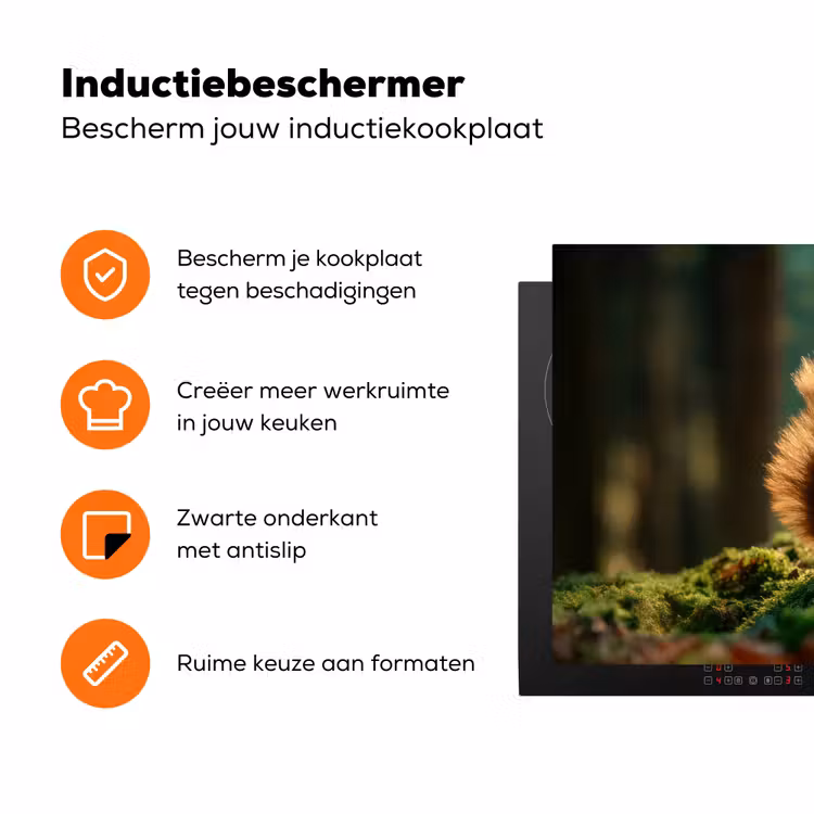 Eekhoorn - Nootje - Gras Inductie beschermer vinyl 3mm klein -zzzzzzz-td-ups