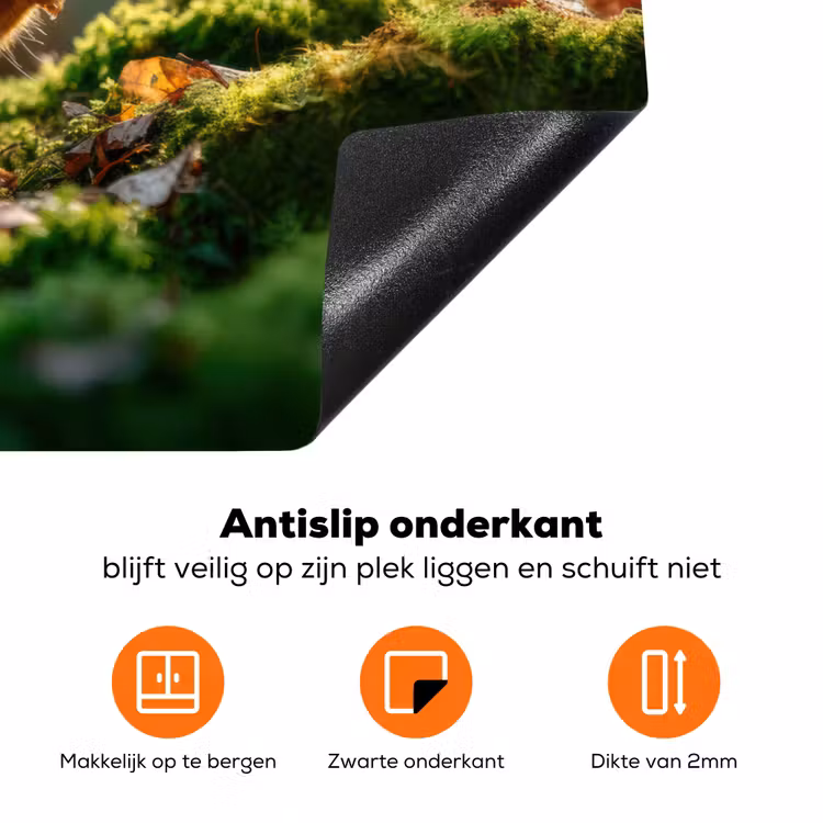 Eekhoorn - Nootje - Gras Inductie beschermer vinyl 3mm klein -zzzzzzz-td-onderkant