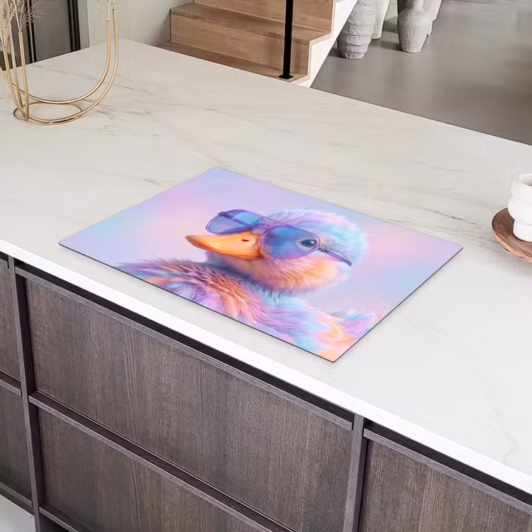 Eend - bril - Pastel Inductie beschermer vinyl 3mm klein -sfeer8