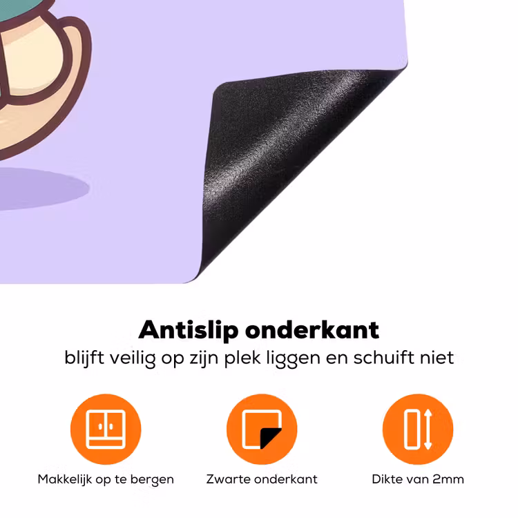 Eend - Sjaal - Paars Inductie beschermer vinyl 3mm klein -zzzzzzz-td-onderkant