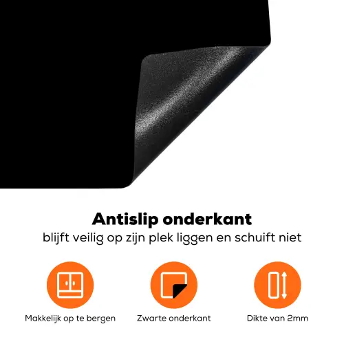 Effen Zwart Inductie beschermer vinyl 3mm klein -zzzzzzz-td-onderkant