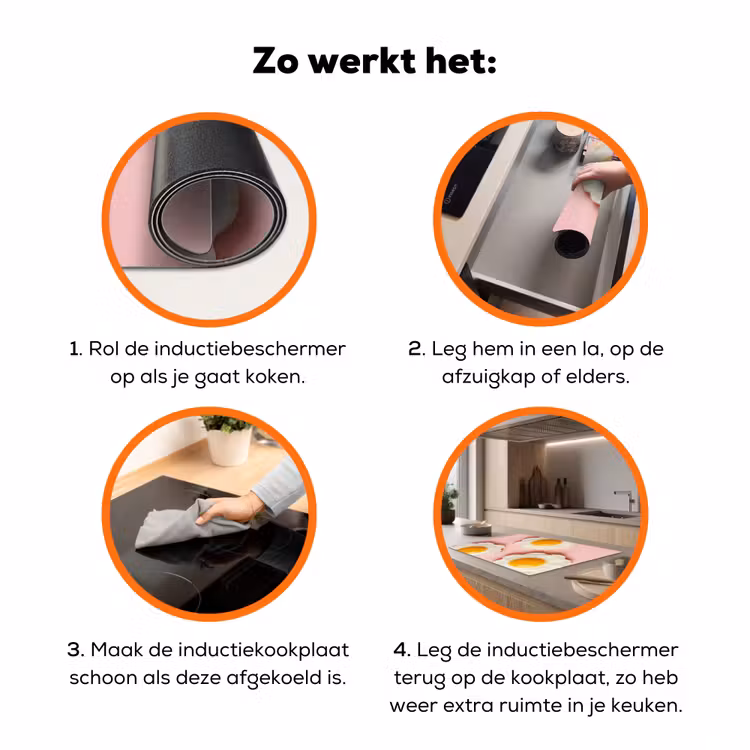 Eieren - Bloem - Roze Inductie beschermer vinyl 3mm klein -zzzzzzz-td-werking