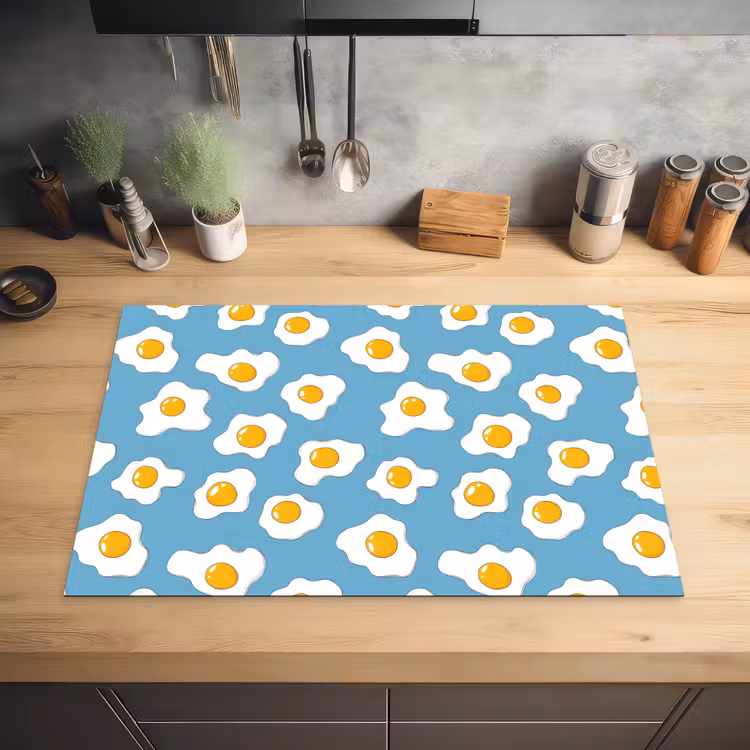 Eieren - Dooiers - Blauw Inductie beschermer vinyl 3mm klein 276 -sfeer5