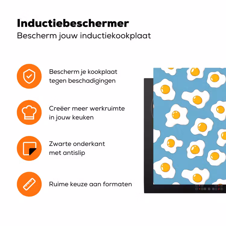 Eieren - Dooiers - Blauw Inductie beschermer vinyl 3mm klein 276 -zzzzzzz-td-ups