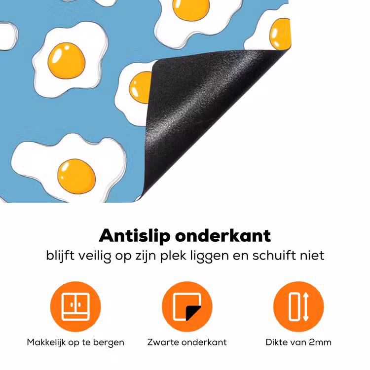 Eieren - Dooiers - Blauw Inductie beschermer vinyl 3mm klein 276 -zzzzzzz-td-onderkant