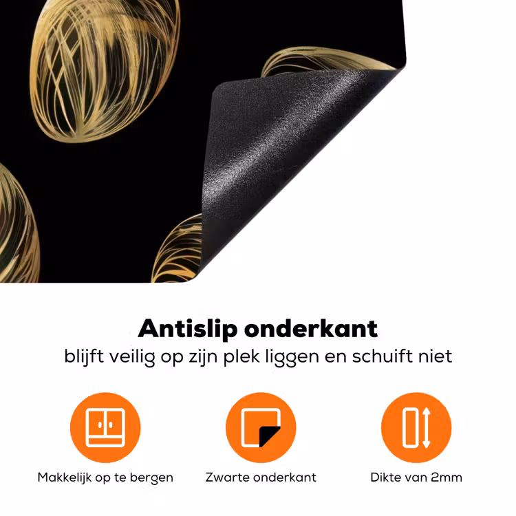 Eieren - Goud - Patroon Inductie beschermer vinyl 3mm klein -zzzzzzz-td-onderkant