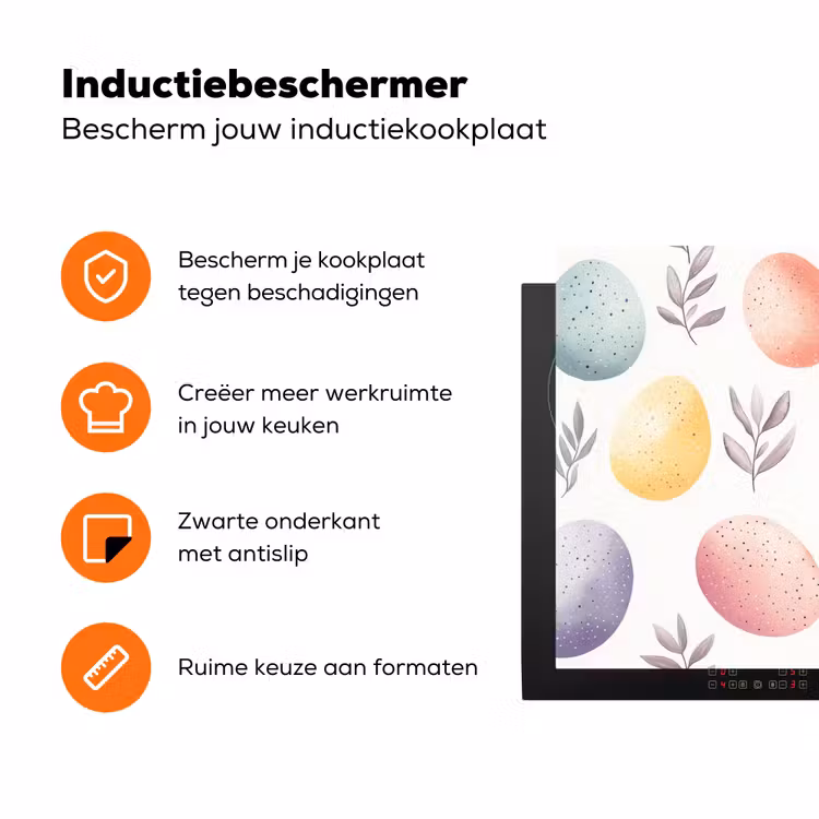 Eieren - Kleurrijk - Patroon Inductie beschermer vinyl 3mm klein -zzzzzzz-td-ups