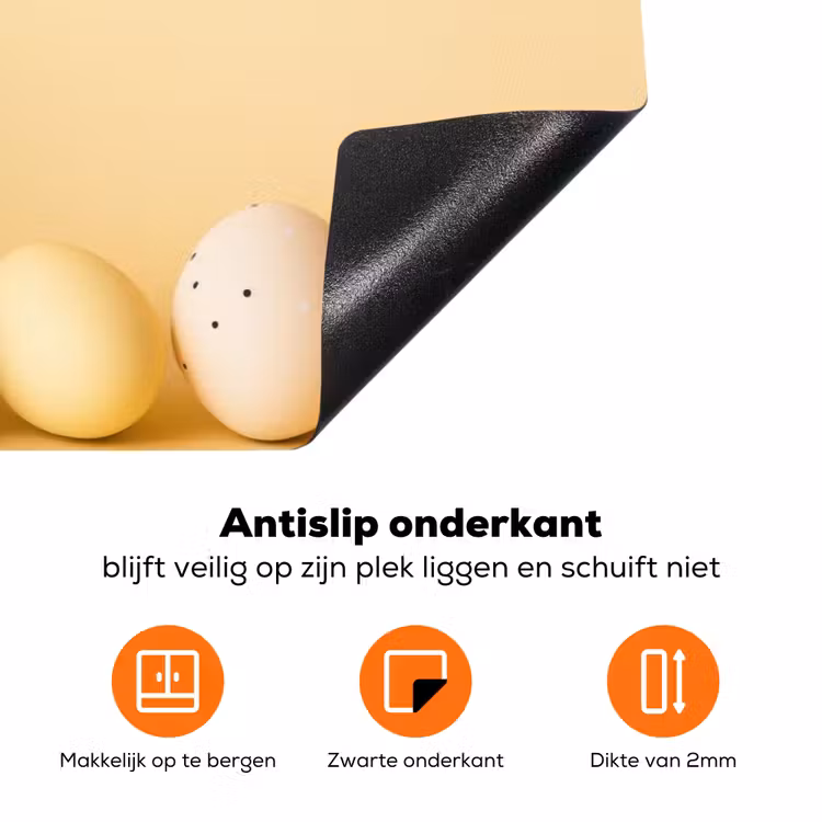 Eieren - Konijn - Pasteltinten Inductie beschermer vinyl 3mm klein -zzzzzzz-td-onderkant