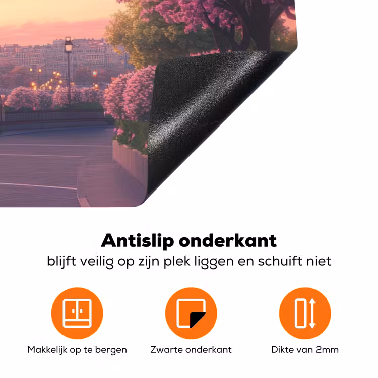 Eiffeltoren - Parijs - Roze Inductie beschermer vinyl 3mm klein -zzzzzzz-td-onderkant