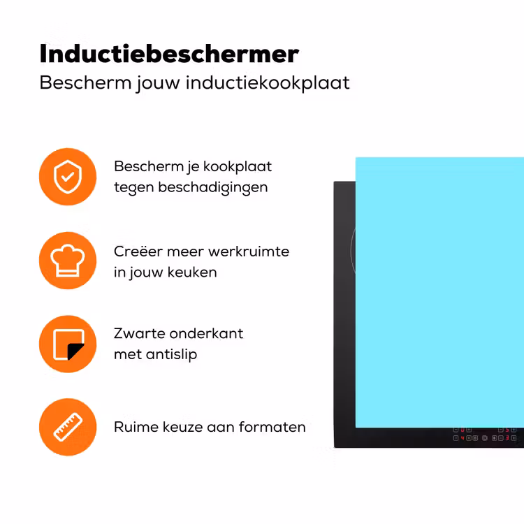 Electric - Cyan - Blauw Inductie beschermer vinyl 3mm klein 276 -zzzzzzz-td-ups