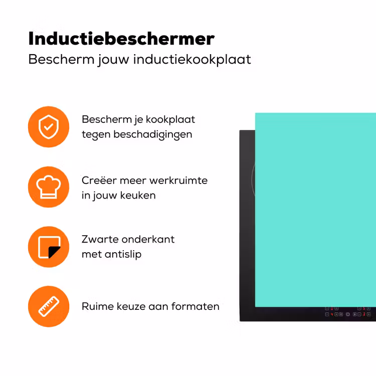 Electric - Cyan - Turkoois Inductie beschermer vinyl 3mm klein 276 -zzzzzzz-td-ups