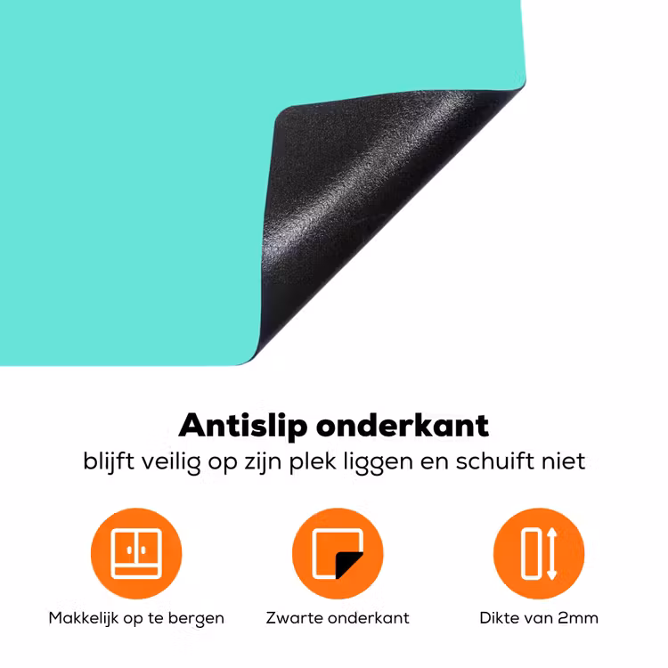Electric - Cyan - Turkoois Inductie beschermer vinyl 3mm klein 276 -zzzzzzz-td-onderkant