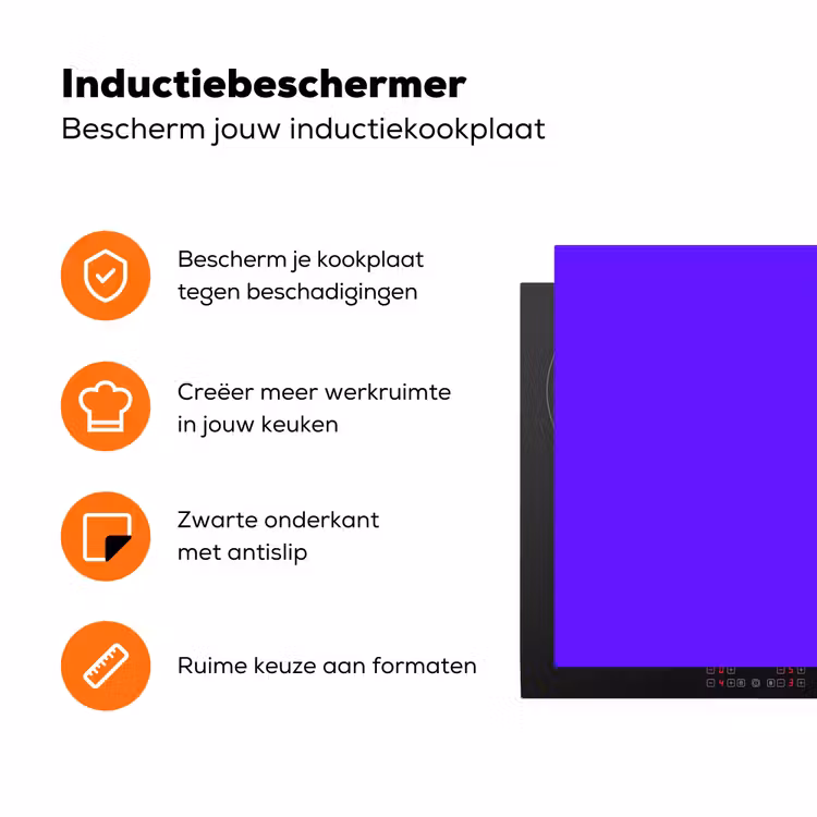 Electric - Indigo - Paars Inductie beschermer vinyl 3mm klein 276 -zzzzzzz-td-ups