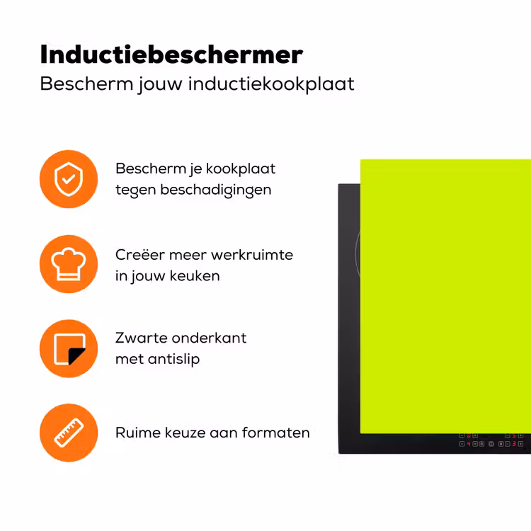 Electric - Lemon - Geel Inductie beschermer vinyl 3mm klein 276 -zzzzzzz-td-ups