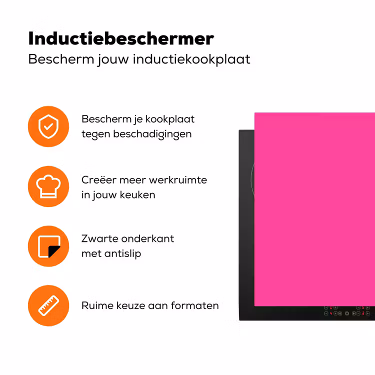 Electric - Magenta - Roze Inductie beschermer vinyl 3mm klein 276 -zzzzzzz-td-ups