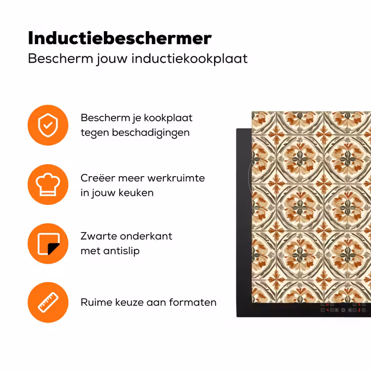 Elegant - Antiek - Kleurrijk Inductie beschermer vinyl 3mm klein 276 -zzzzzzz-td-ups