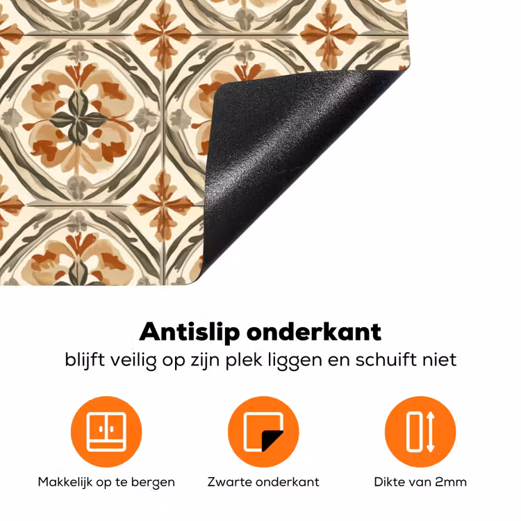 Elegant - Antiek - Kleurrijk Inductie beschermer vinyl 3mm klein 276 -zzzzzzz-td-onderkant