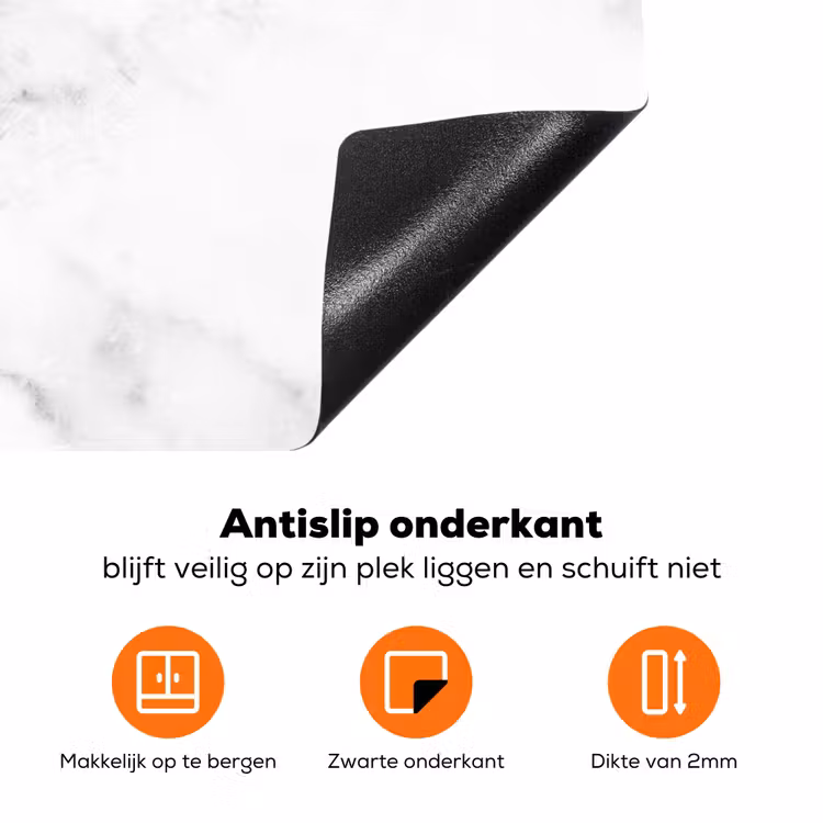 Elegantie van Wit Marmer Inductie beschermer vinyl 3mm klein -zzzzzzz-td-onderkant