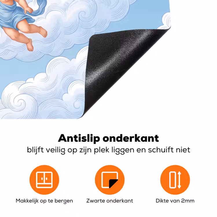 Engel - Vliegend - Klassiek - Blauw Inductie beschermer vinyl 3mm klein -zzzzzzz-td-onderkant