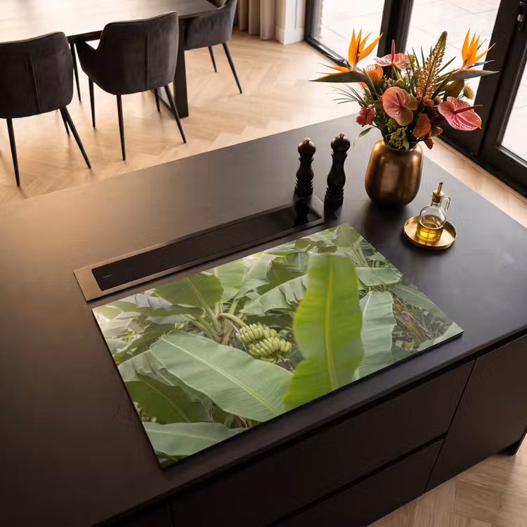 Eten - Bananen - Plantage - Groen Inductie beschermer vinyl 3mm klein -sfeer5