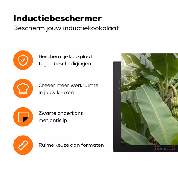 Eten - Bananen - Plantage - Groen Inductie beschermer vinyl 3mm klein -zzzzzzz-td-ups