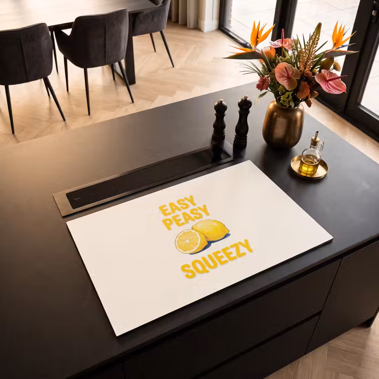 Eten - Citroenen - Keuken - Illustratie - Geel Inductie beschermer vinyl 3mm klein -sfeer5