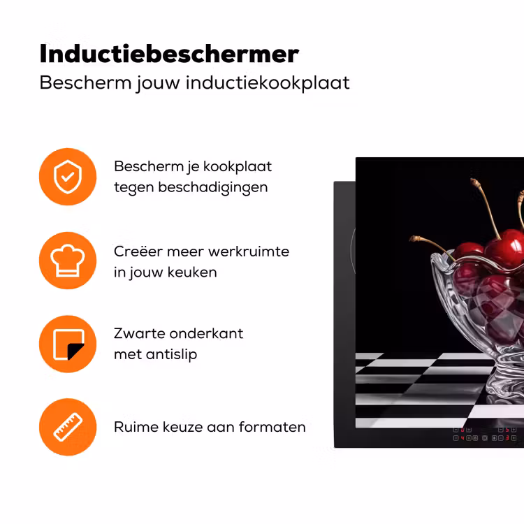 Inductiebeschermer - Eten - Kersen - Rood - Eten - Kersen - Rood Inductie beschermer vinyl 3mm klein