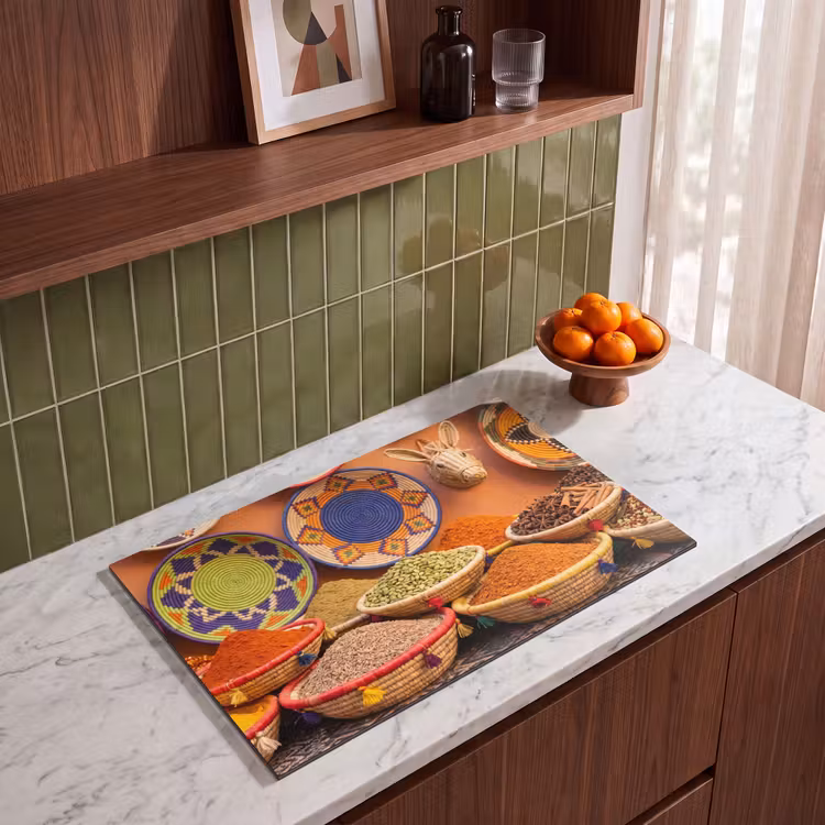 Inductiebeschermer - Eten - Kleurrijk - Cultuur - Eten - Kleurrijk - Cultuur Inductie beschermer vinyl 3mm klein