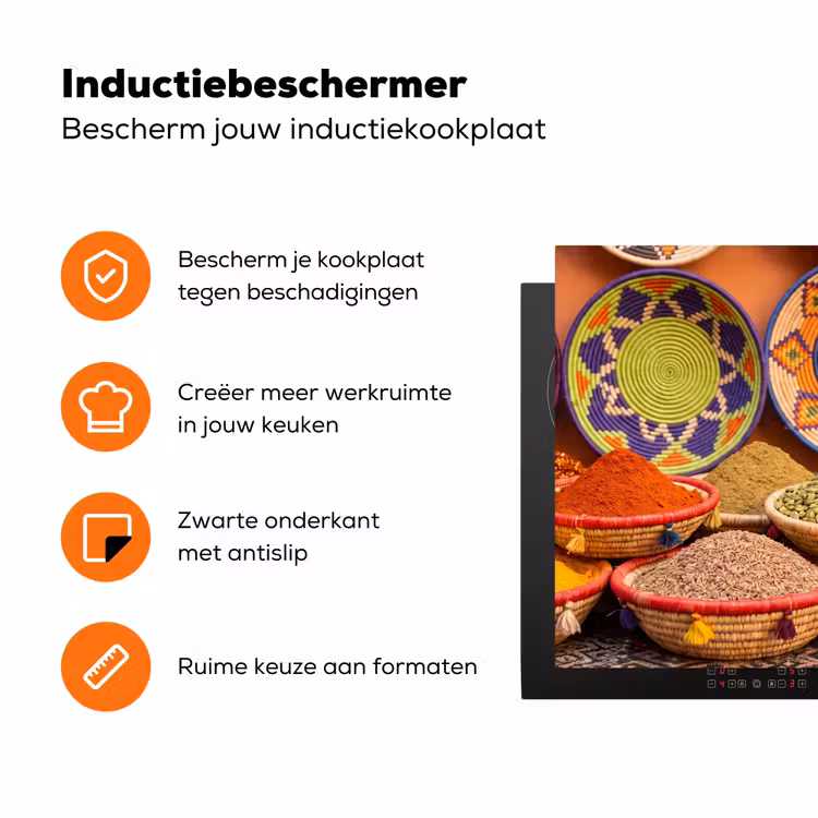 Inductiebeschermer - Eten - Kleurrijk - Cultuur - Eten - Kleurrijk - Cultuur Inductie beschermer vinyl 3mm klein