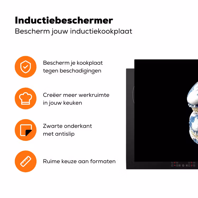 Eten - Macarons - Delfts blauw - Koekjes Inductie beschermer vinyl 3mm klein -zzzzzzz-td-ups
