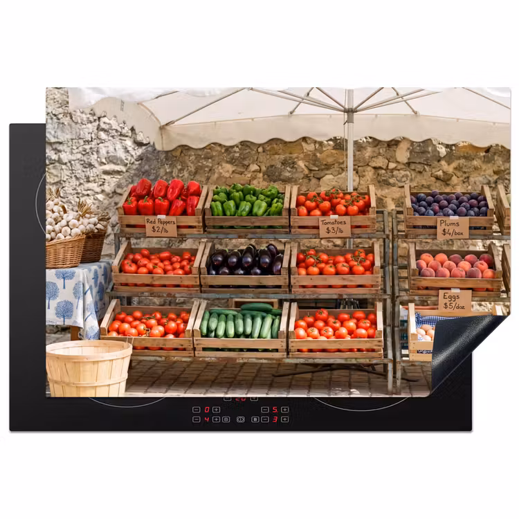 Inductiebeschermer - Eten - Markt - Vers - Eten - Markt - Vers Inductie beschermer vinyl 3mm klein