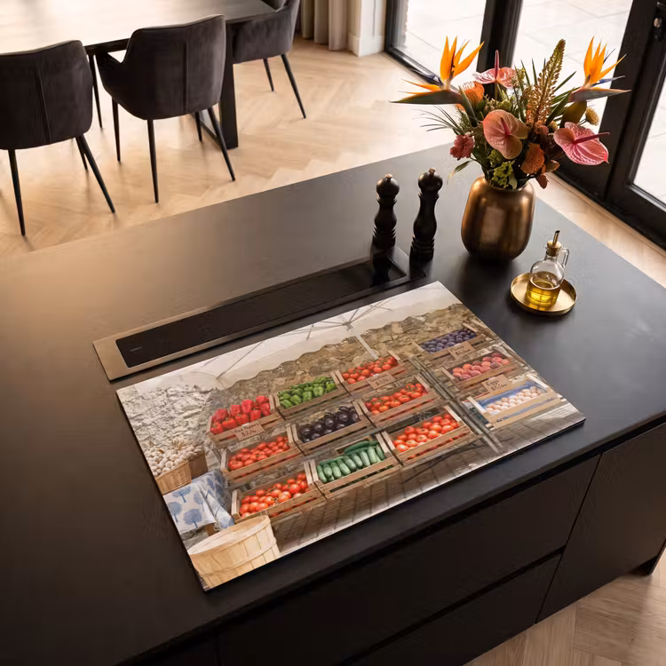 Inductiebeschermer - Eten - Markt - Vers - Eten - Markt - Vers Inductie beschermer vinyl 3mm klein