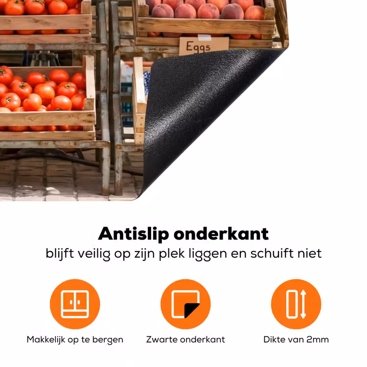 Inductiebeschermer - Eten - Markt - Vers - Eten - Markt - Vers Inductie beschermer vinyl 3mm klein