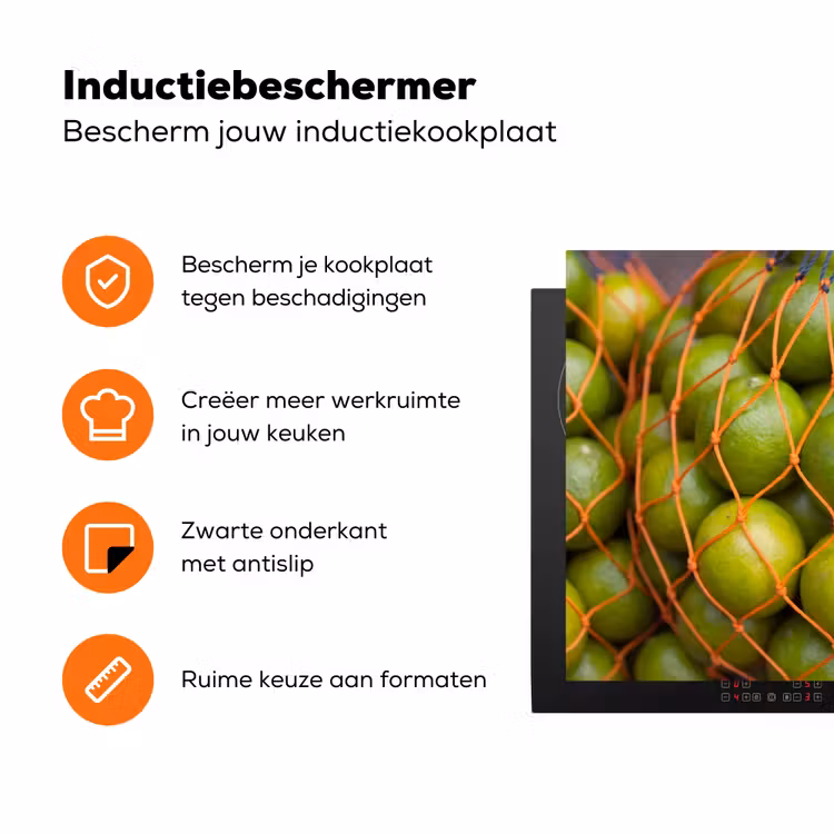 Eten - Net - Groen - Markt Inductie beschermer vinyl 3mm klein -zzzzzzz-td-ups