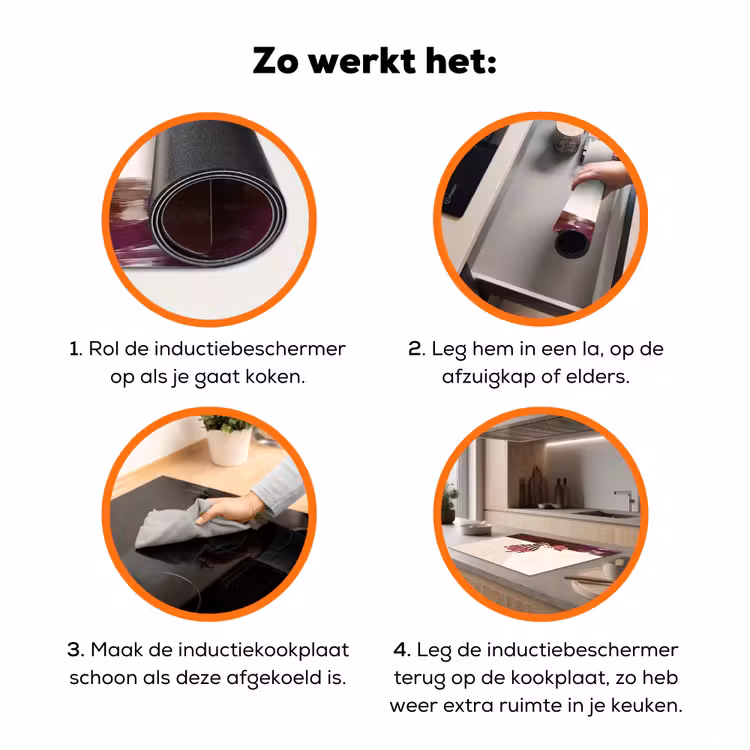 Eten - Schaal - Stilleven - Modern - Rood Inductie beschermer vinyl 3mm klein -zzzzzzz-td-werking