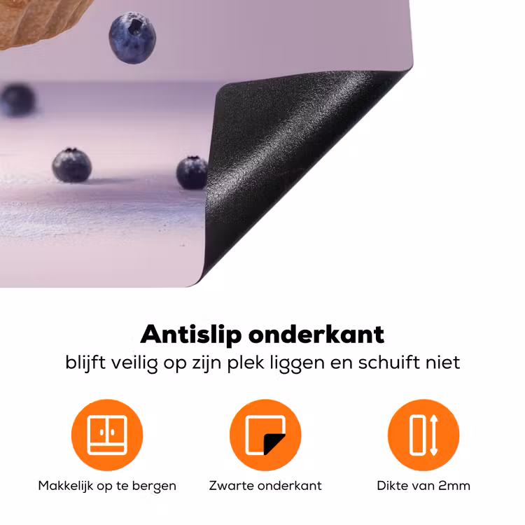 Eten - Taart - Bessen - Blauw Inductie beschermer vinyl 3mm klein -zzzzzzz-td-onderkant