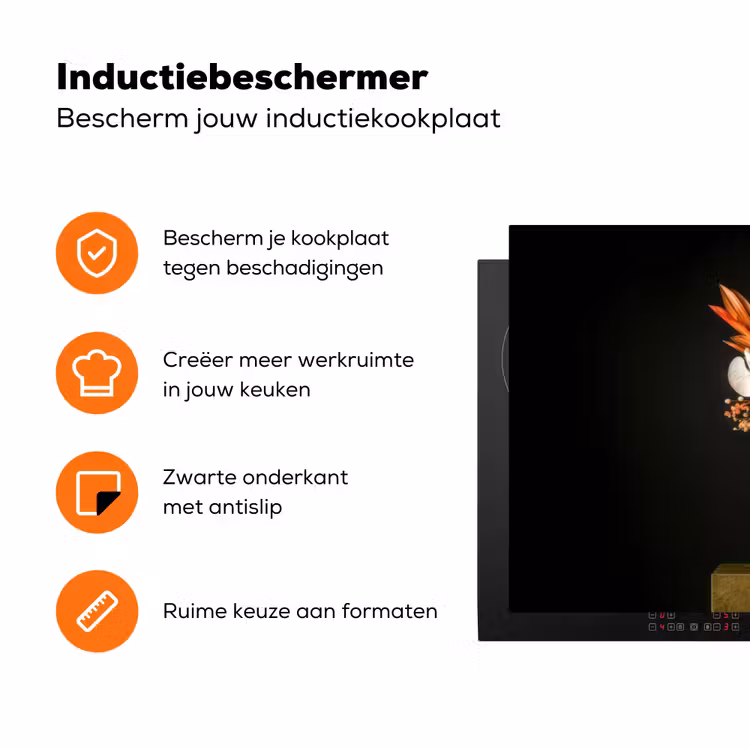 Exotisch - Boeket - Vaas - Goud Inductie beschermer vinyl 3mm klein -zzzzzzz-td-ups
