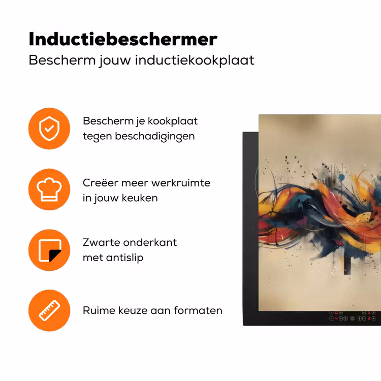 Explosie - Kleurrijk - Vormen - Abstract Inductie beschermer vinyl 3mm klein -zzzzzzz-td-ups
