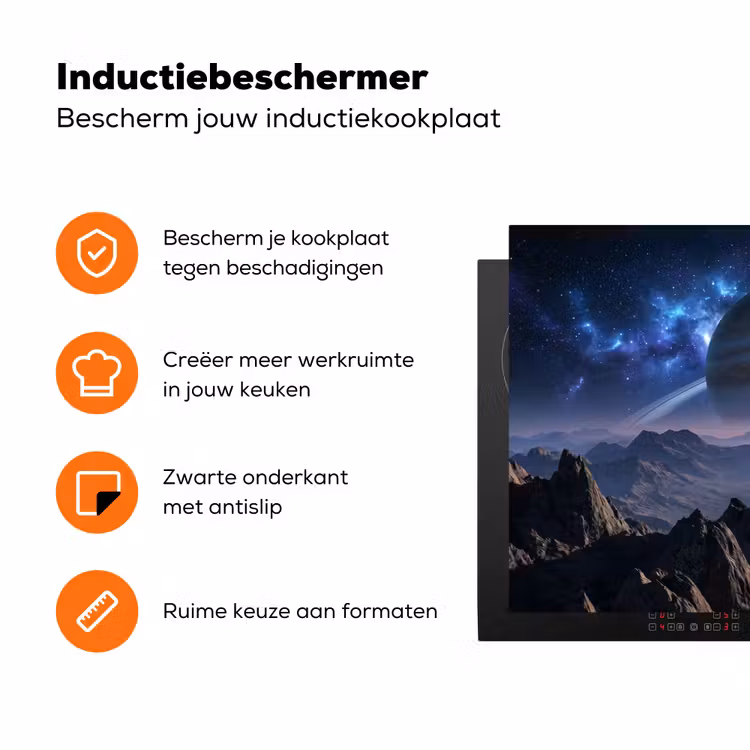 Fantasy - Kosmos - Landschap Inductie beschermer vinyl 3mm klein -zzzzzzz-td-ups